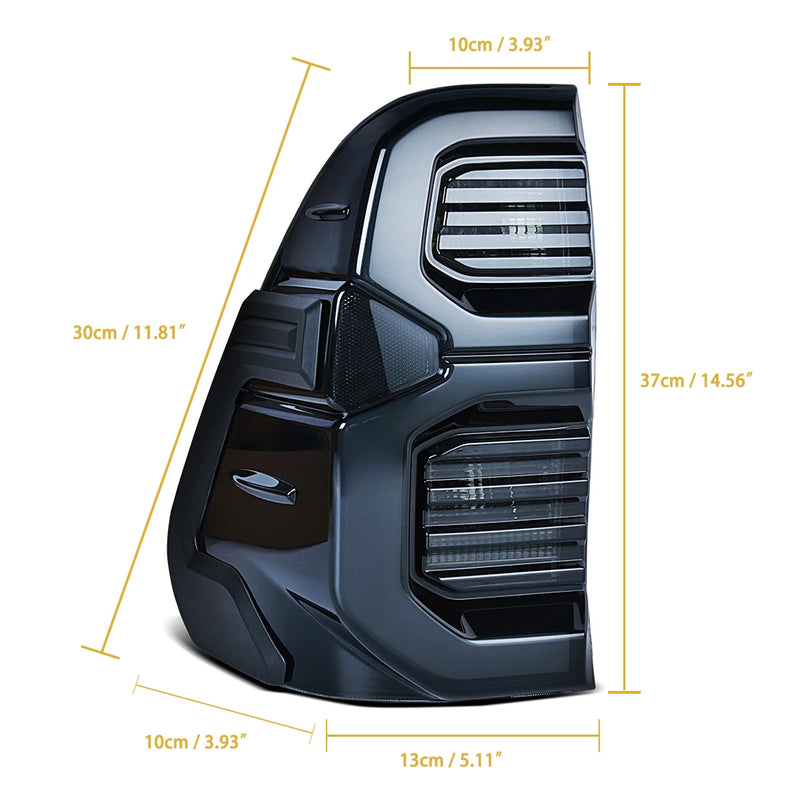 Feux Arrière LED RGB Toyota Hilux 2015-2024 Commandés par Application, Paire Gauche et Droite