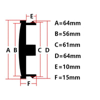 Cache-Moyeux Universels Vierges 64 mm Chromé ou Noir Lot de 4