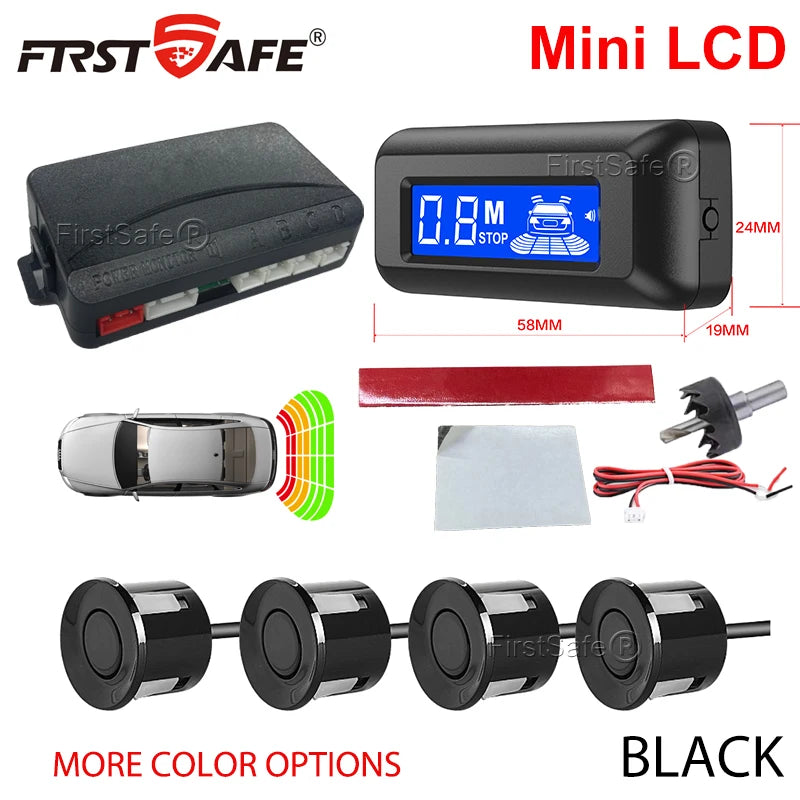 Radar de Recul Mini Écran LCD 4 Capteurs 22 mm