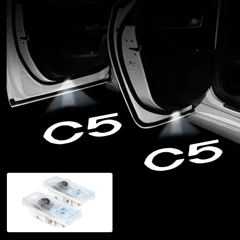Projecteur Porte Citroën C5 2010-2016 LED, Lot de 2, 7 Motifs, Remplacement Direct