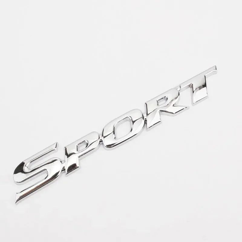 Emblème SPORT Métal 3D Toyota Arrière Coffre Autocollant Noir Rouge ou Argent