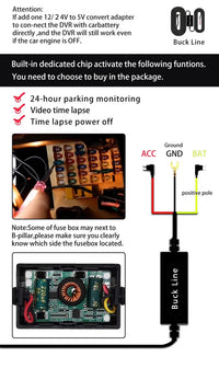 Dashcam 4K UHD Wi-Fi avec GPS, Caméra de Recul 4K en Option, Vision Nocturne et Surveillance de Stationnement 24 h