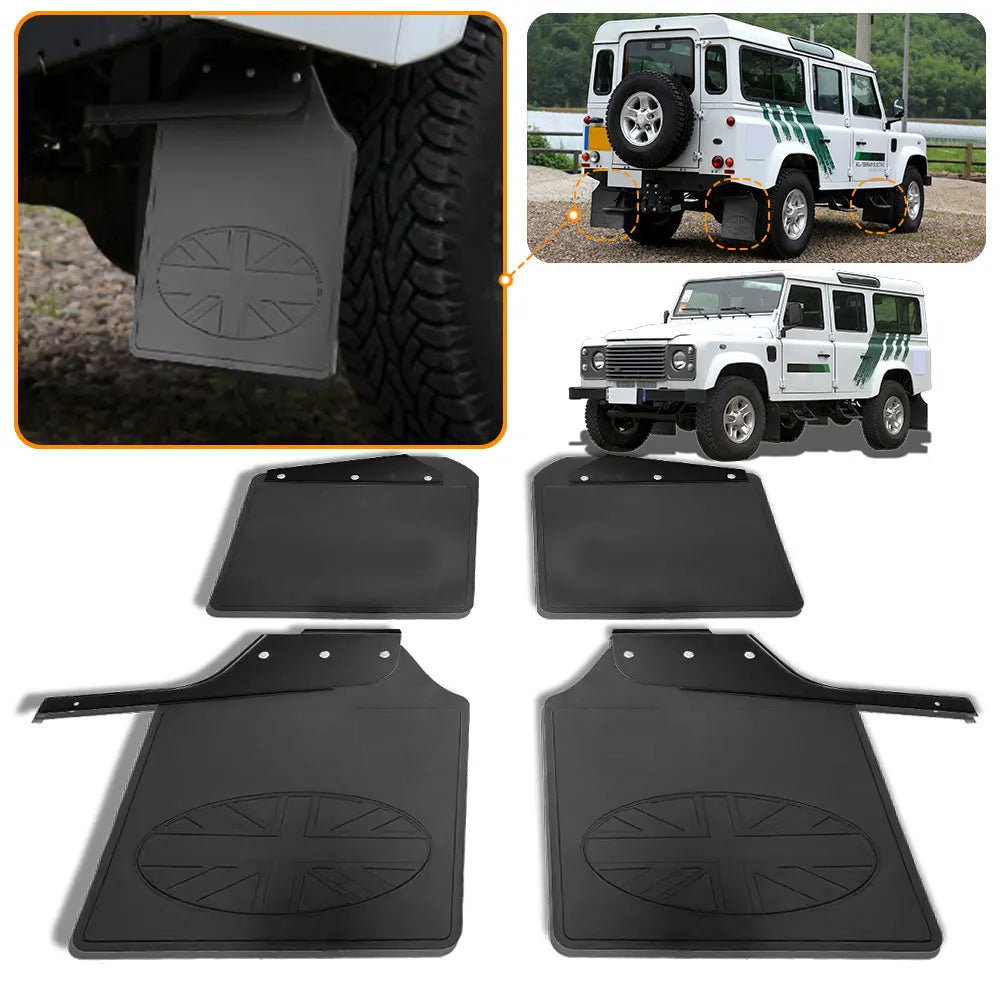 Garde-Boue Land Rover Defender Lot de 4 Bavettes Avant et Arrière