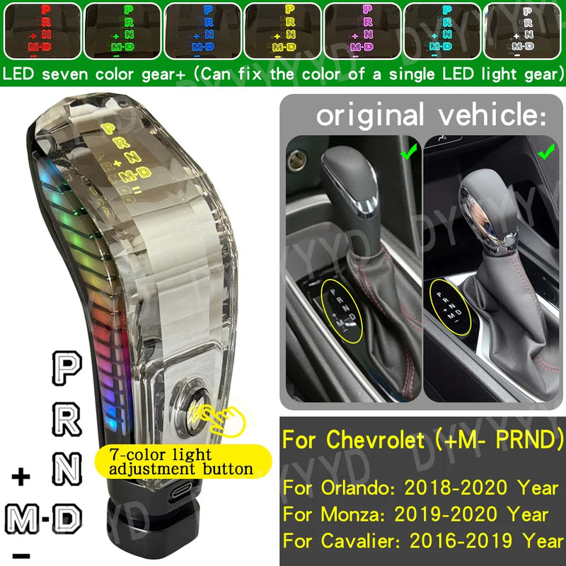 Pommeau de Levier de Vitesses LED Chevrolet Cruze Captiva Orlando — vue arrière