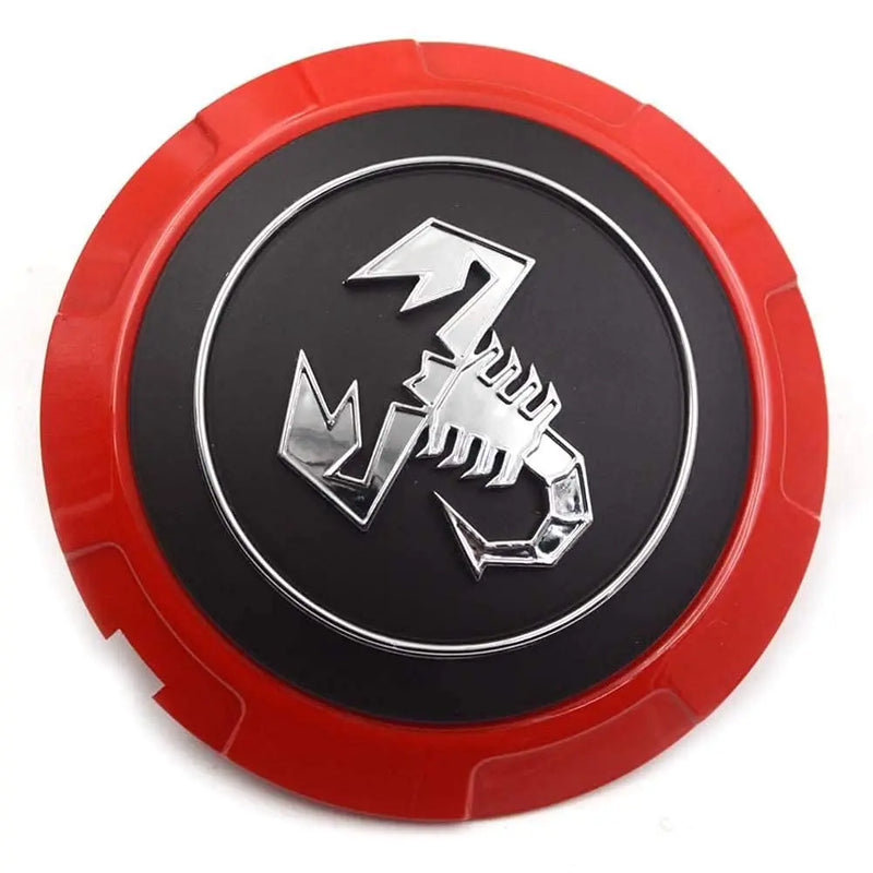 Cache-Moyeux Fiat 500 133mm Rouge Emblème Scorpion — vue d'ensemble
