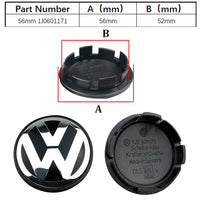 Cache-Moyeux Volkswagen VW Golf Polo Passat 55mm 76mm — vue de trois quarts