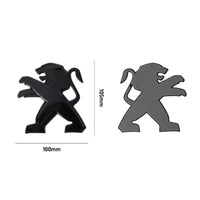 Logo Lion Peugeot en ABS 3D, Emblème de Capot et de Coffre 75, 80, 83, 105 ou 115 mm, Noir Brillant ou Argent