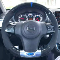 Housse de Volant à Coudre en Cuir et Carbone Tressé Opel Corsa D OPC avec Aiguille et Fil