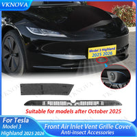 Filet Anti-Insectes Aluminium Tesla Model 3 Highland 2025-2026 Calandre Inférieure, Kit 2 en 1 ou Pièce Seule