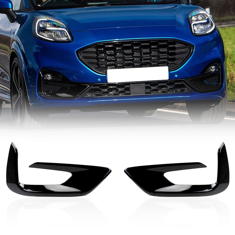 Calandre Ford Puma 2019-2023, Entourages de Feux de Brouillard Aspect Carbone ou Noir Brillant