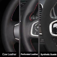 Couvre Volant Skoda Octavia RS, Superb, Yeti, Kodiaq, Rapid Spaceback, Cuir et Carbone à Coudre