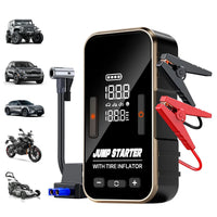 Booster de Batterie Voiture 600 A 10 000 mAh avec Compresseur 23 L/min
