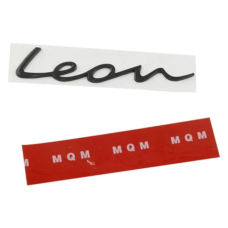 Emblème Lettres LEON 3D en Alliage de Zinc pour Seat Leon MK1 à MK6 et FR, Capitales ou Manuscrit, 5 Coloris