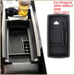 Organiseur de Console Centrale Peugeot 3008 5008 2017-2023 Plateau de Rangement Noir