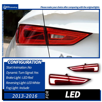 Feux Arrière LED Audi A3 8V Berline Clignotants Dynamiques
