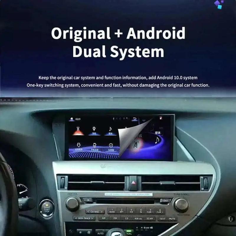 Autoradio Android 14 Écran QLED 12,3 Pouces Lexus RX 270 350 450h 2009-2015 CarPlay Double Système