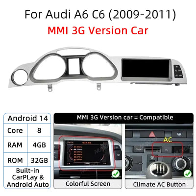 Autoradio CarPlay Audi A6 C6 4F 2005-2009