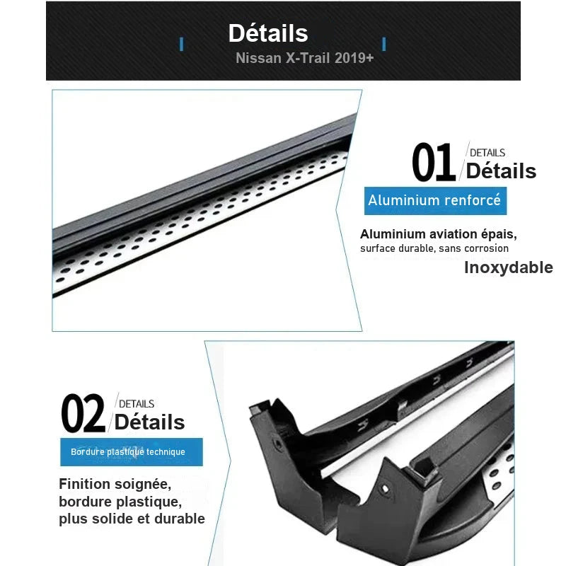 Marchepieds Latéraux Aluminium Nissan X-Trail 2014-2019