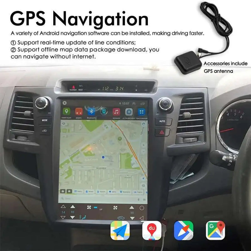 Autoradio Android 14 Écran Vertical Toyota Fortuner et Hilux 2005-2014 CarPlay GPS 4G