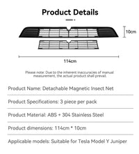 Filet Anti-Insectes Magnétique Calandre Inférieure Tesla Model Y Juniper 2025-2026 en Aluminium