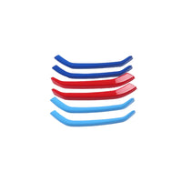 Baguettes de Calandre Skoda Kodiaq 2017-2021 Tricolores Bleu et Rouge en ABS, 6 Pièces à Clipser