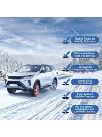 Chaussettes à Neige Textile Rouges Voiture SUV Vente à l'Unité