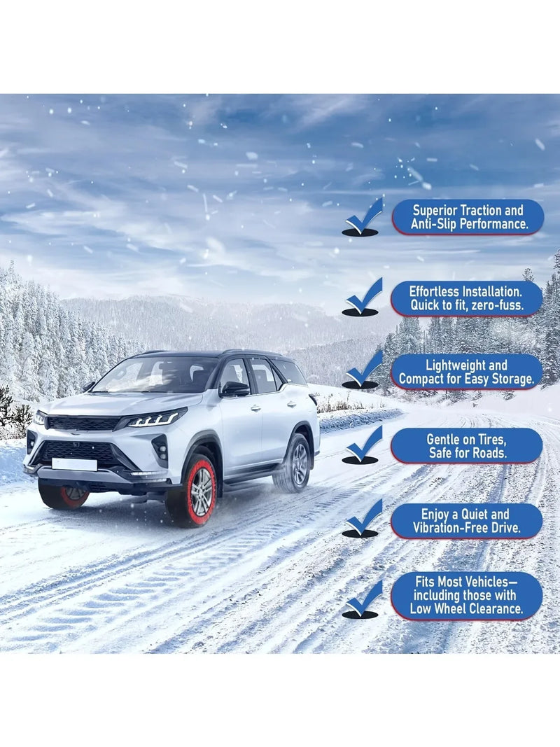 Chaussettes à Neige Textile Rouges Voiture SUV Vente à l'Unité