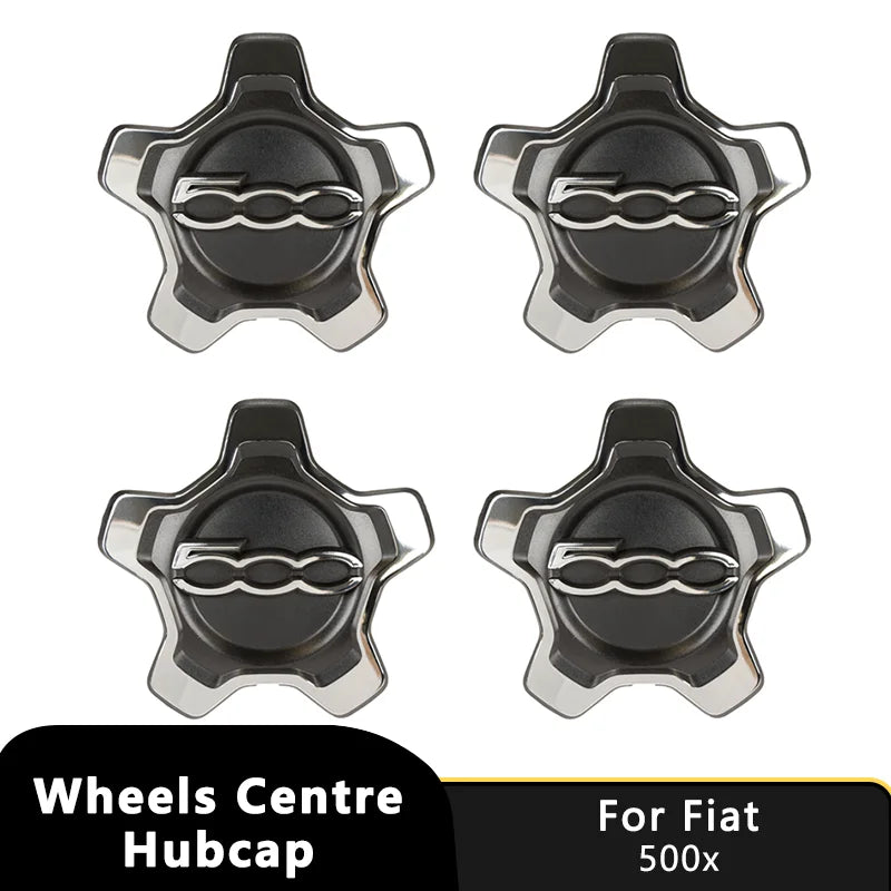 Cache-Moyeux Fiat 500X Argent 16 Pouces avec Anneau