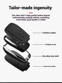 Étui de Protection Clé Toyota C-HR RAV4 Corolla Prius Camry Alliage de Zinc et Cuir