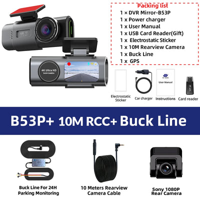 Dashcam E-ACE B53P 4K GPS Wi-Fi Vision Nocturne