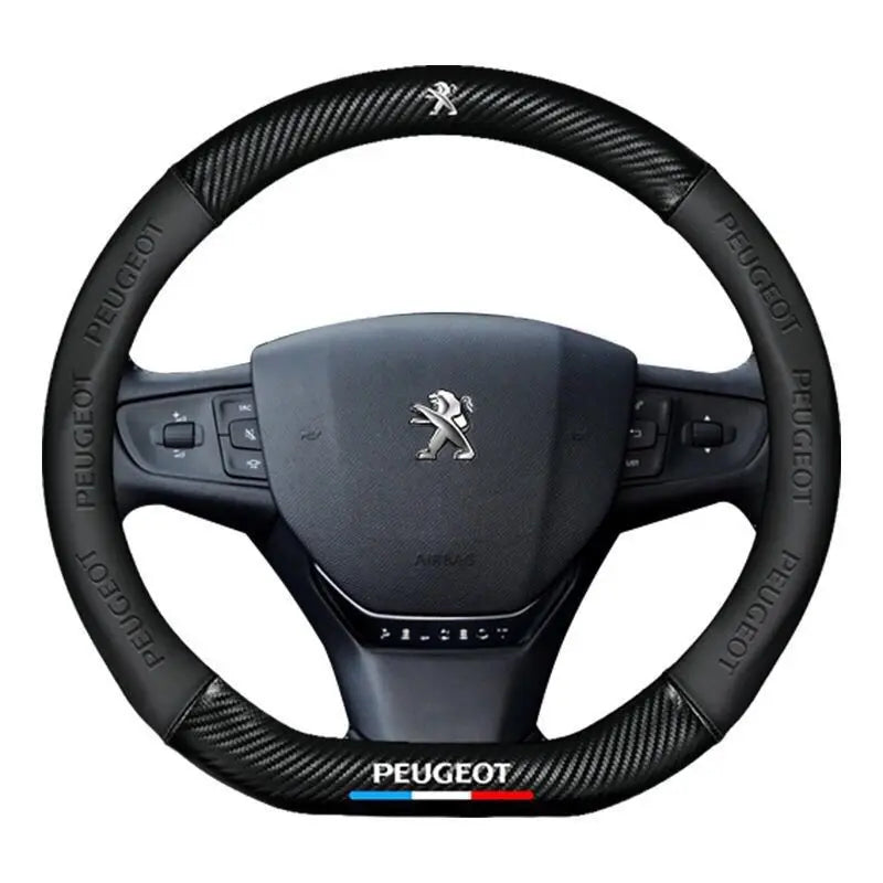 Couvre Volant Peugeot Cuir Nappa Enfilable 38 cm Rond ou Méplat