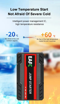 Booster de Batterie Voiture EAFC 600A 2000A Démarreur Portable 12V