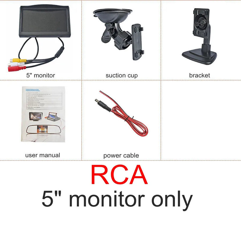 Kit Caméra de Recul Écran 5 Pouces Ventouse Double Entrée