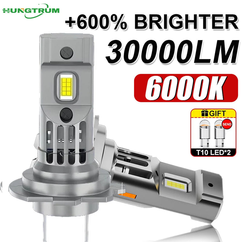 Ampoule LED H7 6000K Canbus 300W, fond blanc studio