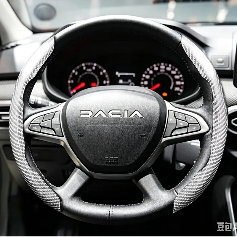 Surcouches de Volant à Clips Aspect Carbone Dacia Sandero Stepway Duster Jogger Bigster Spring Logan