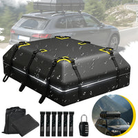 Sac de Toit de Voiture Étanche 132x100x43 cm Coffre Souple avec Serrure à Code