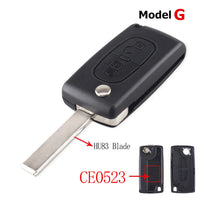 Coque de Clé Peugeot Citroën Pliante à Rabat 2 3 ou 4 Touches 207 307 308 407 607 807 C2 C3 C4 C5 C6