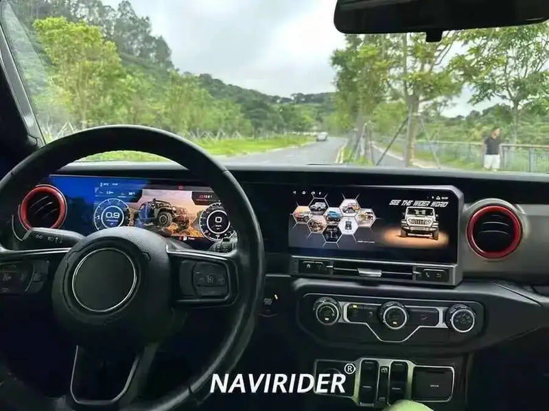 Autoradio Double Écran 24,6 Pouces Jeep Wrangler JL 2018-2022 Android CarPlay Sans Fil GPS 4G