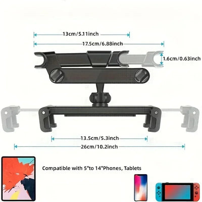 Support Téléphone Tablette Rétractable Siège Arrière 5-13 Pouces