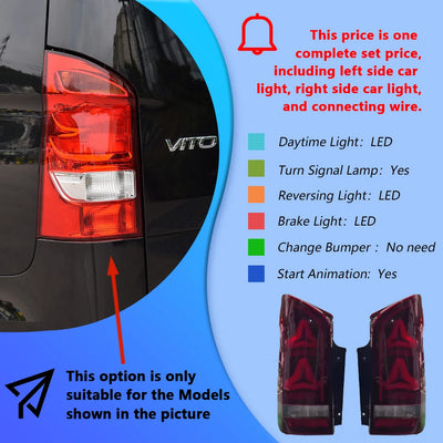 Feux Arrière LED Mercedes Vito W447 Style Classe E