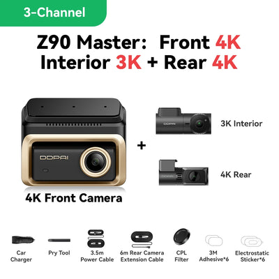 Dashcam DDPAI Z90 Master 4K Avant Arrière HDR