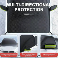 Housse Pare-Brise Voiture Hiver Noire Oxford Magnétique 253 x 117 cm