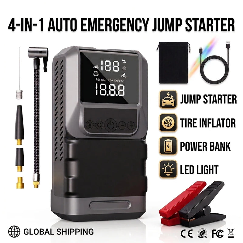 Démarreur de Batterie 5000A 99800 mAh Compresseur 150 PSI