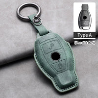 Étui de Protection Clé Mercedes Classe A B C E CLA GLC GLK W204 W205 W212 Cuir Velours