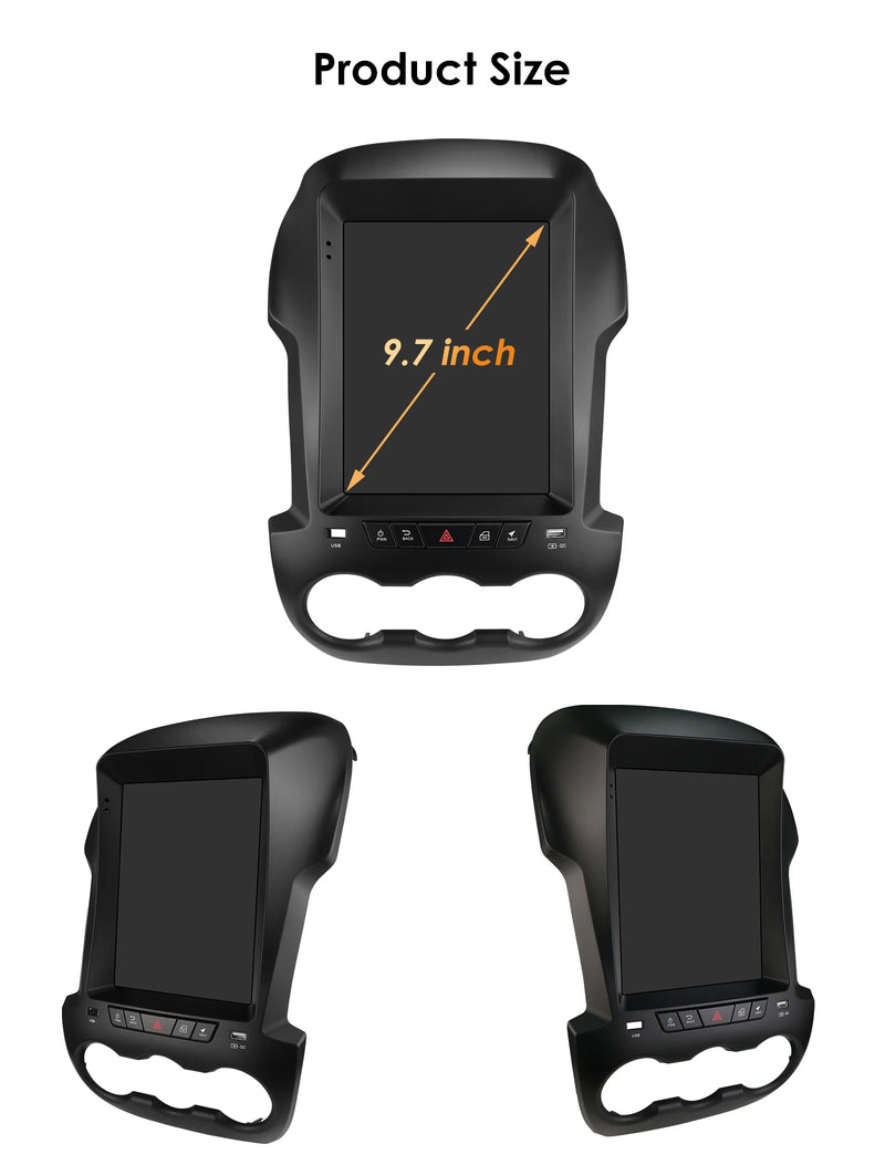 Autoradio Android Ford Ranger 2012-2015 Écran Vertical 9,7 Pouces CarPlay Sans Fil GPS DSP