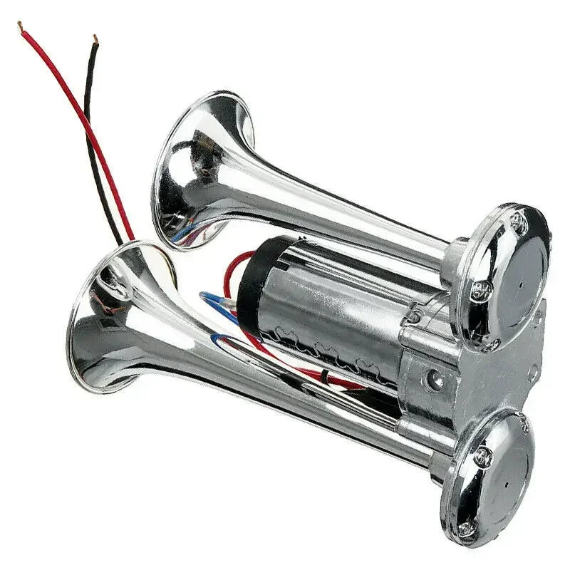 Klaxon Trompette Chromé 12V 600DB Universel Voiture