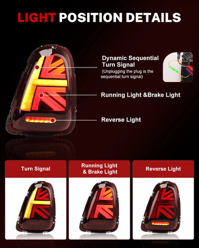 Feux Arrière LED Mini Cooper R56 à R59 Union Jack