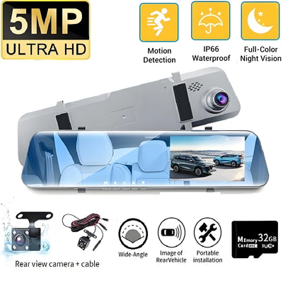 Dashcam Voiture 12 Pouces Double Objectif Vision Nocturne