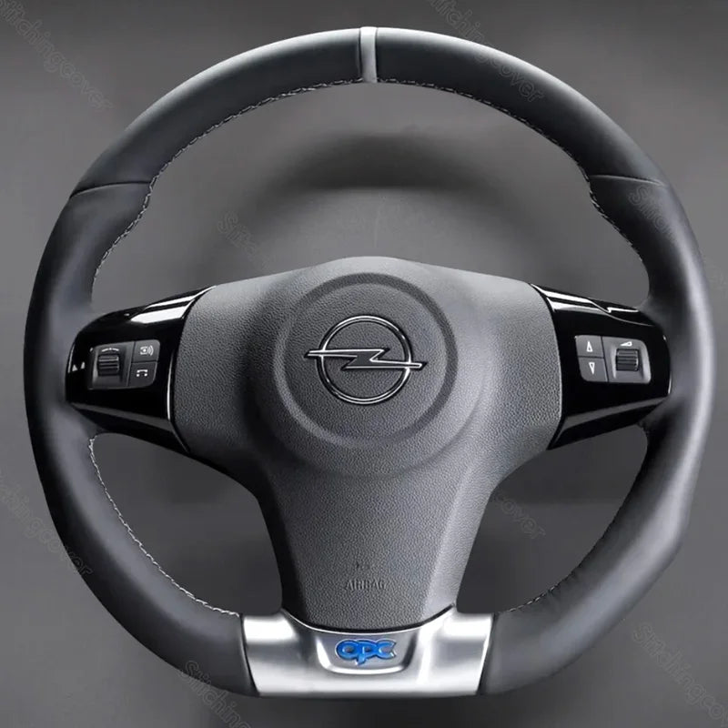 Housse de Volant à Coudre en Cuir et Carbone Tressé Opel Corsa D OPC avec Aiguille et Fil