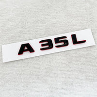 Emblème 3D Mercedes Classe A A35, A45, A45S, A200 à A300, Turbo 4Matic, Noir à Liseré Rouge